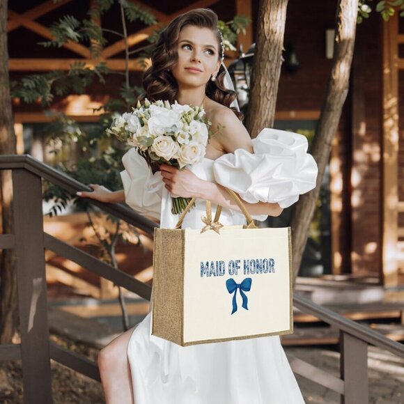 Bride Tote Bag Canvas Large Capacity Bridal Shower Gift Reusable Stylish - Picture 5 of 6